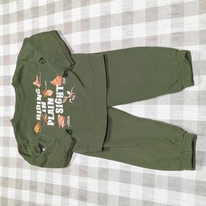 2T Garanimals Olive Green "Hiding in Plain Sight" Insect sweat suit set